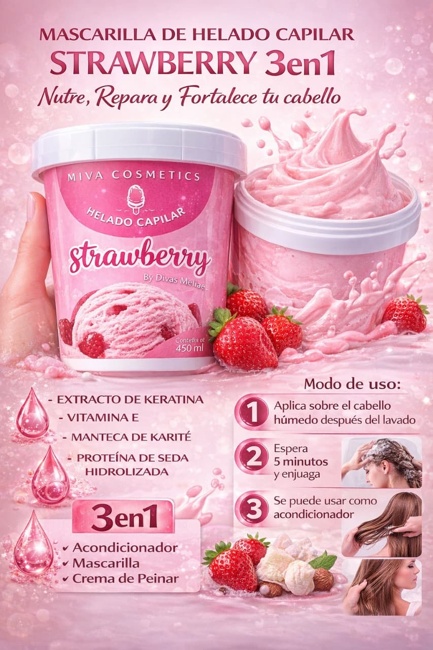 Helado capilar de fresa 450gr