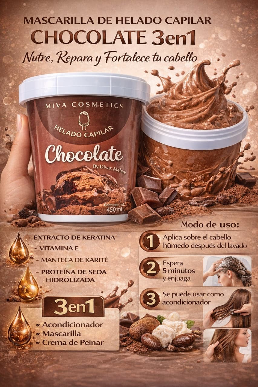 Helado capilar de chocolate 450gr