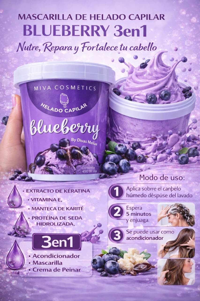 Helado capilar de mora azul 450gr
