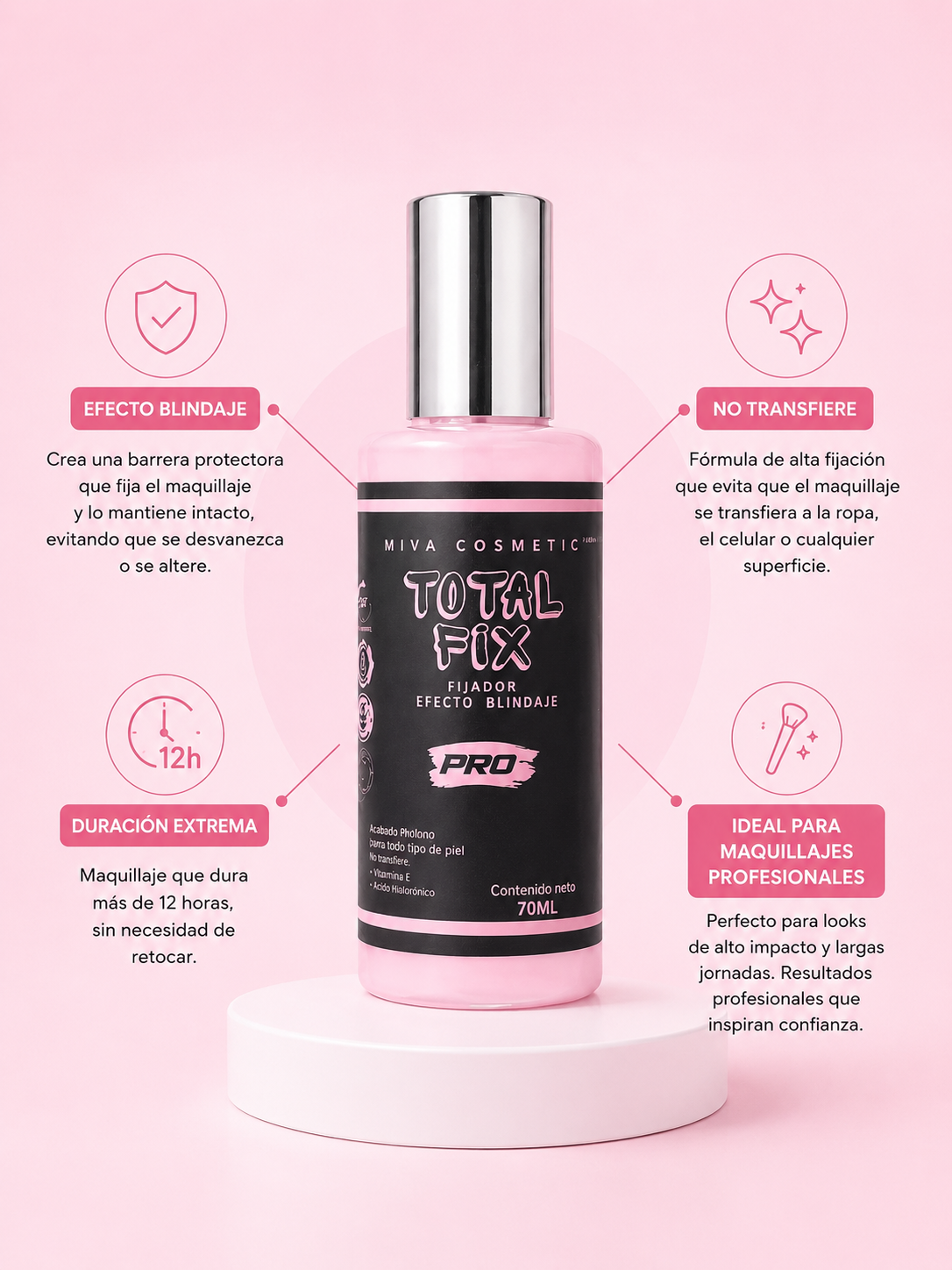 Fijador TOTAL FIX PRO Efecto blindaje  70ML